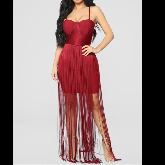 priyanka chopra fashion movie dress NUG Z2205 FLUORESCENT RED FRINGE LATIN DRESS – Notably Unique